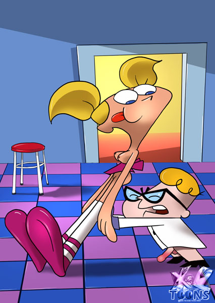 Dexter cant get a hold of his naughty sister! When he sees Dee Dee naked, his hard boner rips his pants. Hes ashamed, and so he tries to get her out, but her small tits turn him on so much...