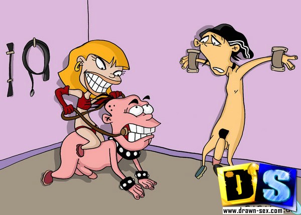 Sarah thought it a nice idea to ride Eddy like a horse, making him participate in a cartoon BDSM! Let's see how it'll go when their parents arrive and see them fucking!